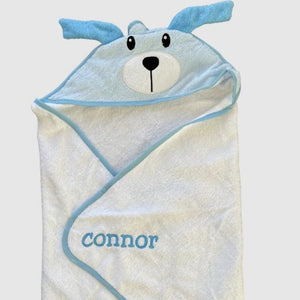 Baby Blue Dog Animal Hooded Towel