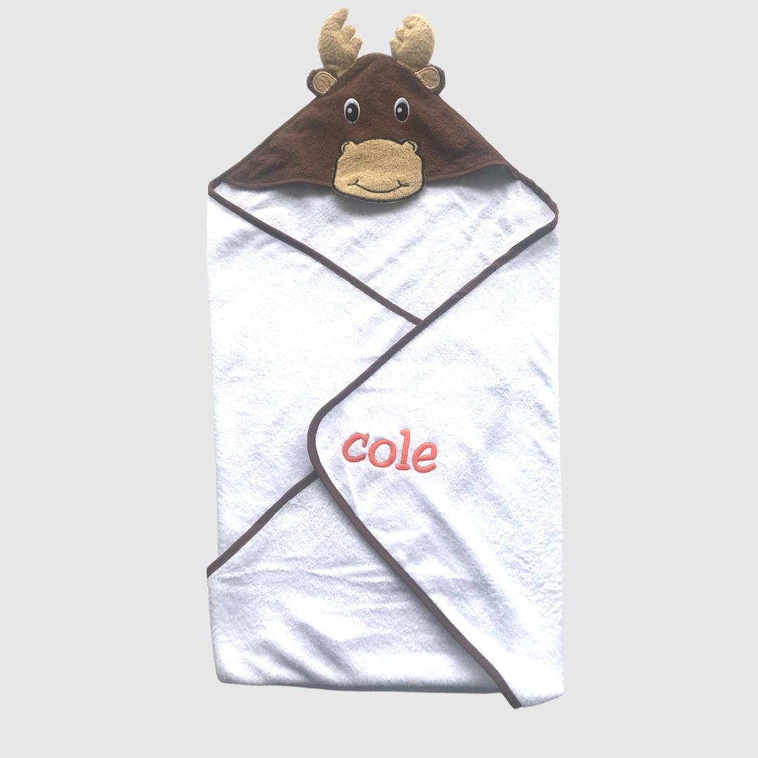 Baby Moose Animal Hooded Towel