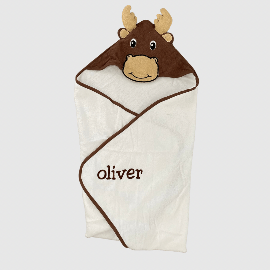 Kid's Moose Animal Hooded Towel