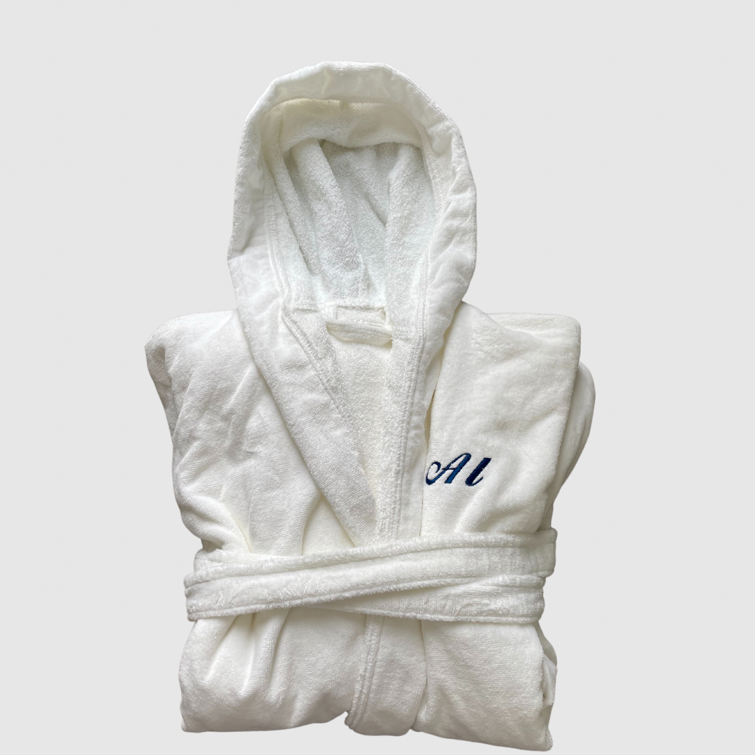 Personalised White Hooded Baby Robe