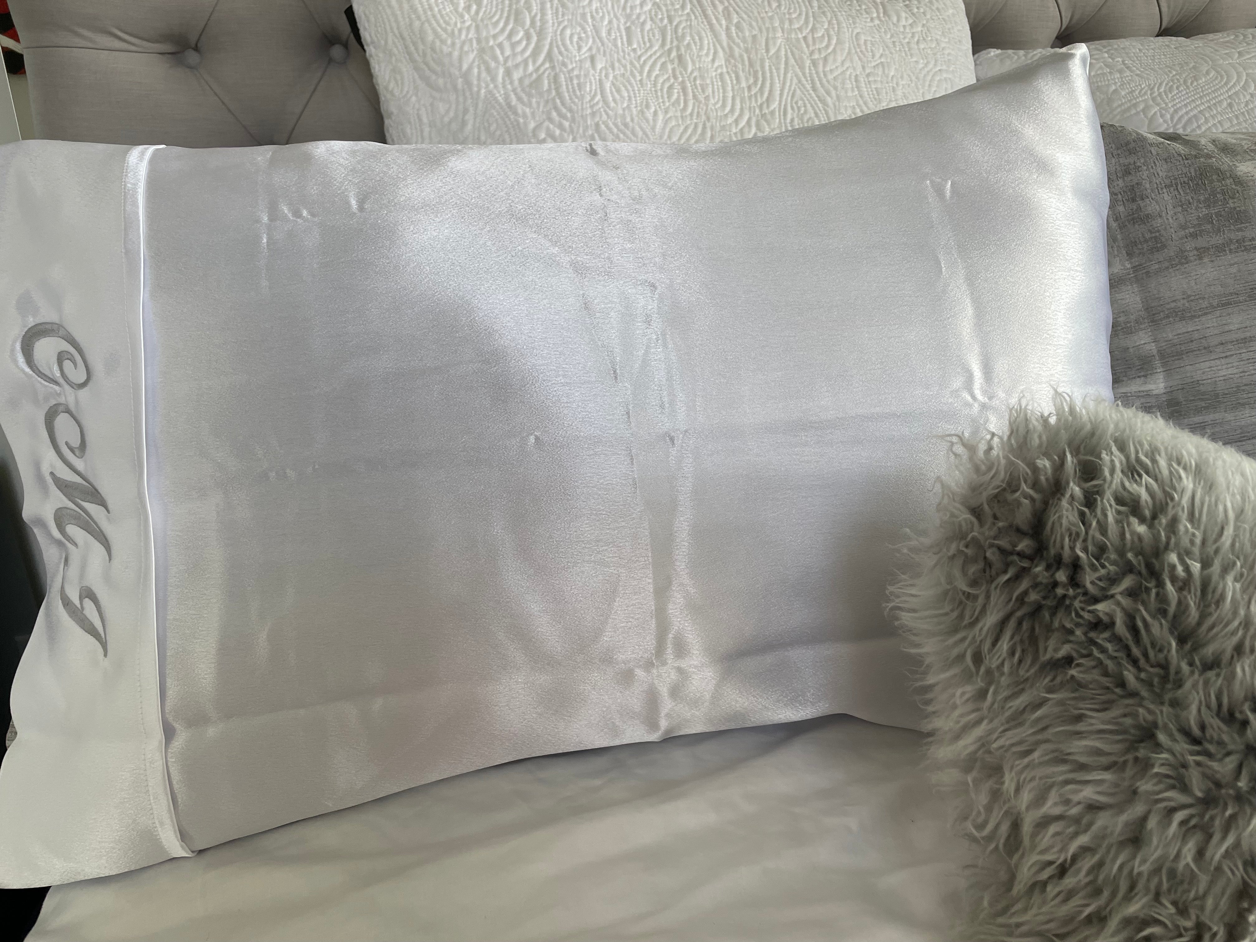 Adults Personalized Satin Pillowcase | White
