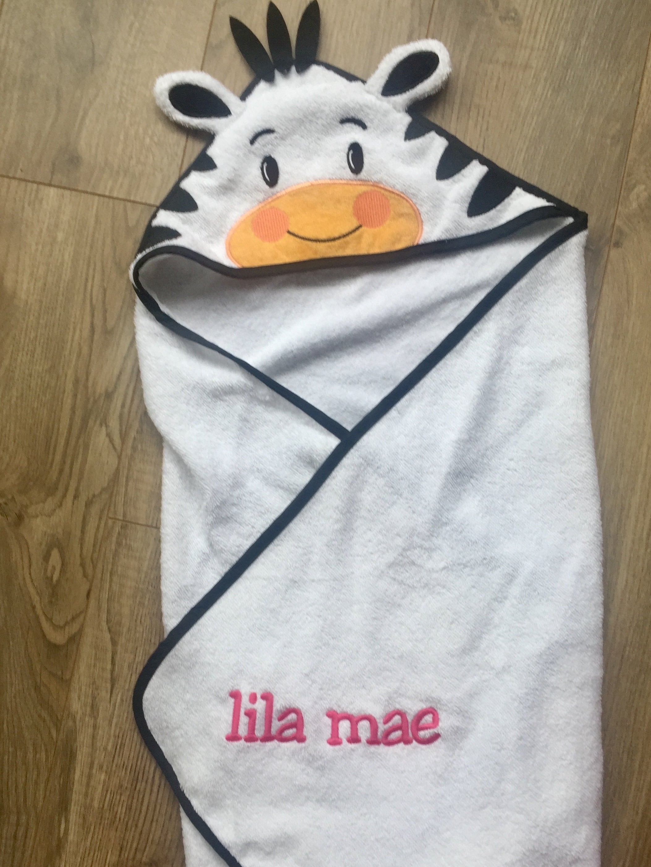 Baby Zebra Animal Hooded Towel -