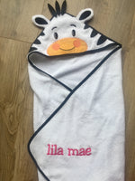 Load image into Gallery viewer, Baby Zebra Animal Hooded Towel -
